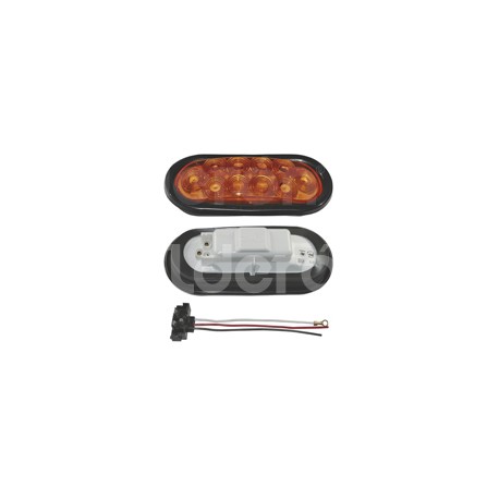 PLAFON SELLADO OVAL 10 LEDS AMBAR 8045APaquete:1.00