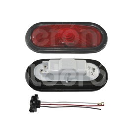 PLAFON SELLADO OVAL MICA PLANA CON FOCO ROJO 2250-Paquete:1.00