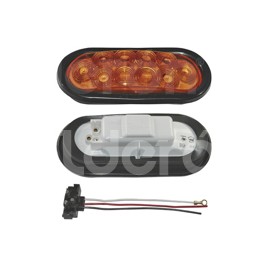 PLAFON SELLADO OVAL 10 LEDS AMBAR 8045APaquete:1.00