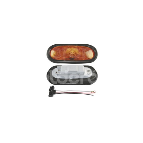 PLAFON SELLADO OVAL MICA PLANA CON FOCO AMBAR 2250Paquete:1.00