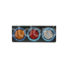 PLAFON ACERO INOXIDABLE 4" 24 LEDS AMBAR (ALTA Y BPaquete:1.00