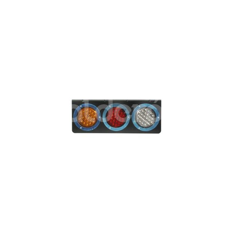 PLAFON ACERO INOXIDABLE 4" 24 LEDS AMBAR (ALTA Y BPaquete:1.00