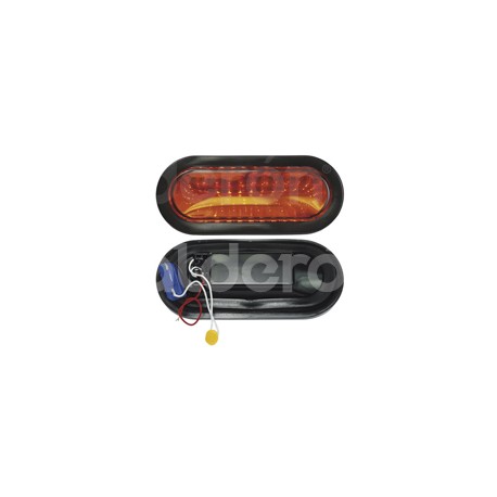 PLAFON SELLADO OVAL 30 LED AMBAR 6.5" FIJO 12V TK-Paquete:1.00