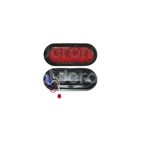 PLAFON SELLADO OVAL 30 LED ROJO 6.5" FIJO 12V TK-TPaquete:1.00