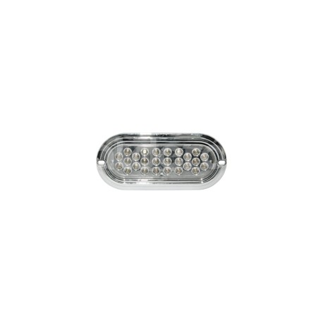 PLAFON SELLADO OVAL 26 LED BLANCO CROMADO EN-PL026Paquete:1.00