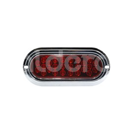 PLAFON SELLADO OVAL 26 LED ROJO CROMADO EN-PL026C-Paquete:1.00