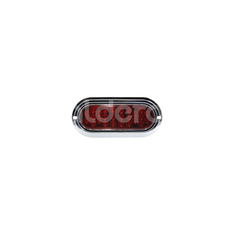 PLAFON SELLADO OVAL 26 LED ROJO CROMADO EN-PL026C-Paquete:1.00