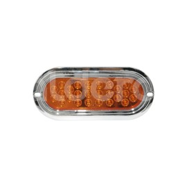PLAFON SELLADO OVAL 26 LED AMBAR CROMADO EN-PL026CPaquete:1.00