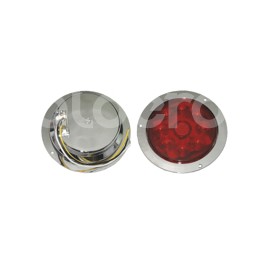 PLAFON SELLADO 4" ROJO 9 LED FIJO CON ARILLO CROMAPaquete:1.00