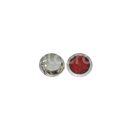 PLAFON SELLADO 4" ROJO 9 LED FIJO CON ARILLO CROMAPaquete:1.00