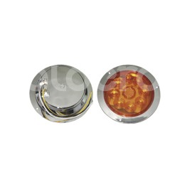PLAFON SELLADO 4" AMBAR 8 LED FIJO CON ARILLO CROMPaquete:1.00