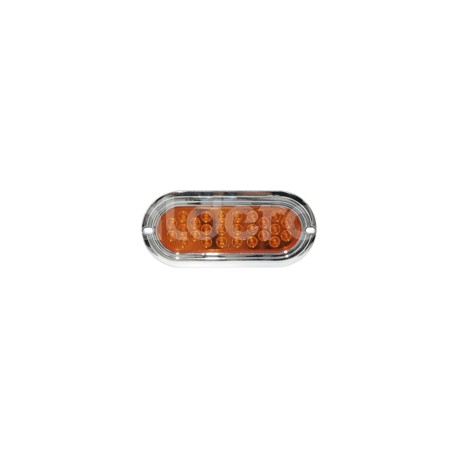 PLAFON SELLADO OVAL 26 LED AMBAR CROMADO EN-PL026CPaquete:1.00