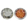 PLAFON SELLADO 4" AMBAR 8 LED FIJO CON ARILLO CROMPaquete:1.00