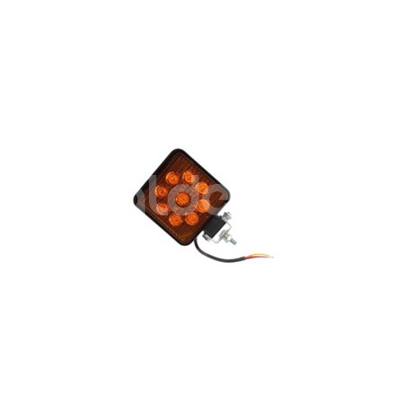 FARO LED RECTANGULAR 9LEDS AMBAR CON ESTROBO 12-30Paquete:1.00