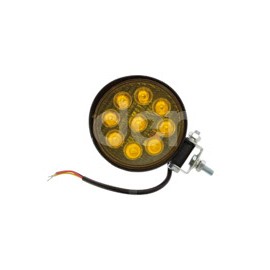 FARO LED REDONDO 9LEDS AMBAR CON ESTROBO 60W 10-30Paquete:1.00