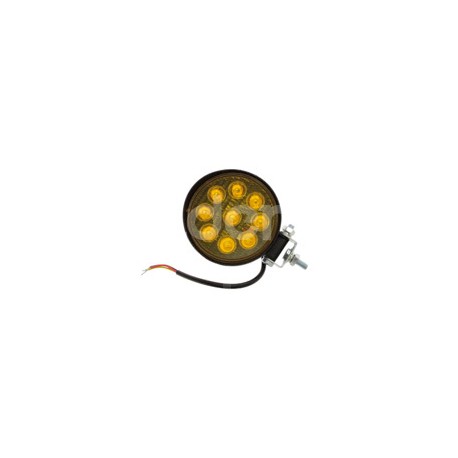 FARO LED REDONDO 9LEDS AMBAR CON ESTROBO 60W 10-30Paquete:1.00