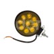 FARO LED REDONDO 9LEDS AMBAR CON ESTROBO 60W 10-30Paquete:1.00